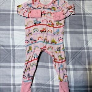 Little Sleepies Pink Roller Skate Print One-Piece zippy